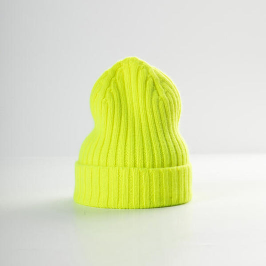 Large Beanie, Fluo Yellow