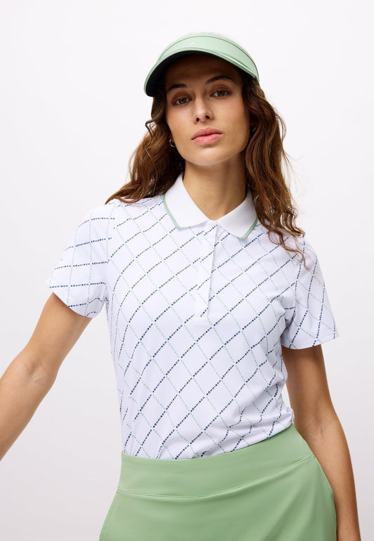Deni Poloshirt - Argyle Logo Print Mistletoe