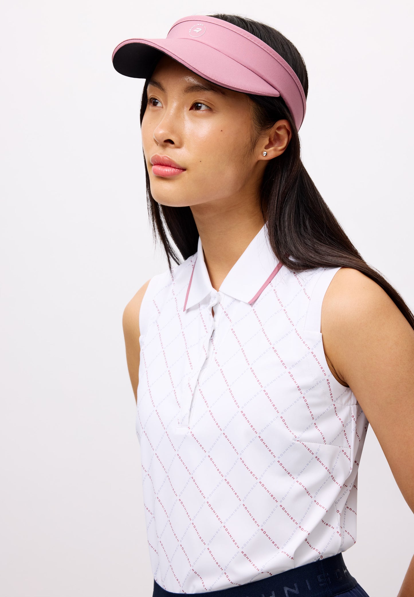 Deni Sleeveless Poloshirt - Argyle Logo Print Wistful Mauve