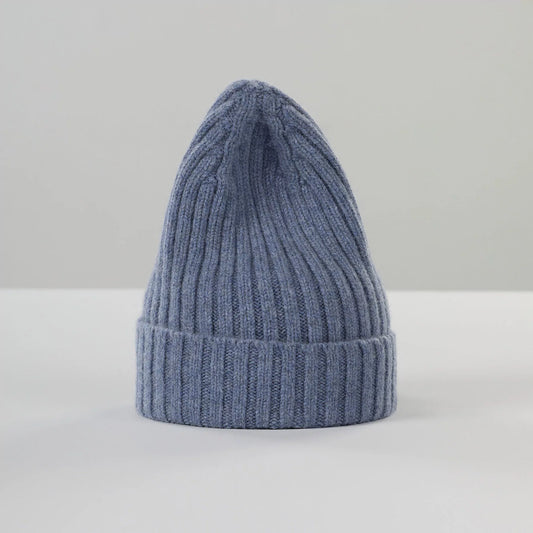 Large Beanie, Washed Denim