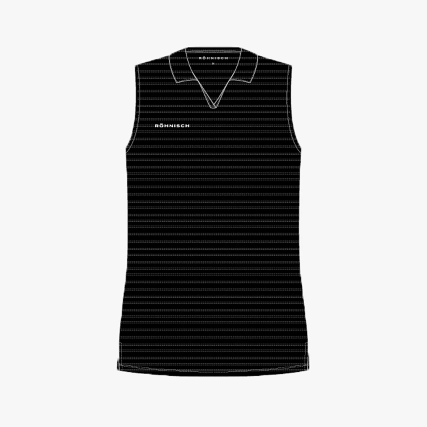 Air weave sleeveless poloshirt - Black
