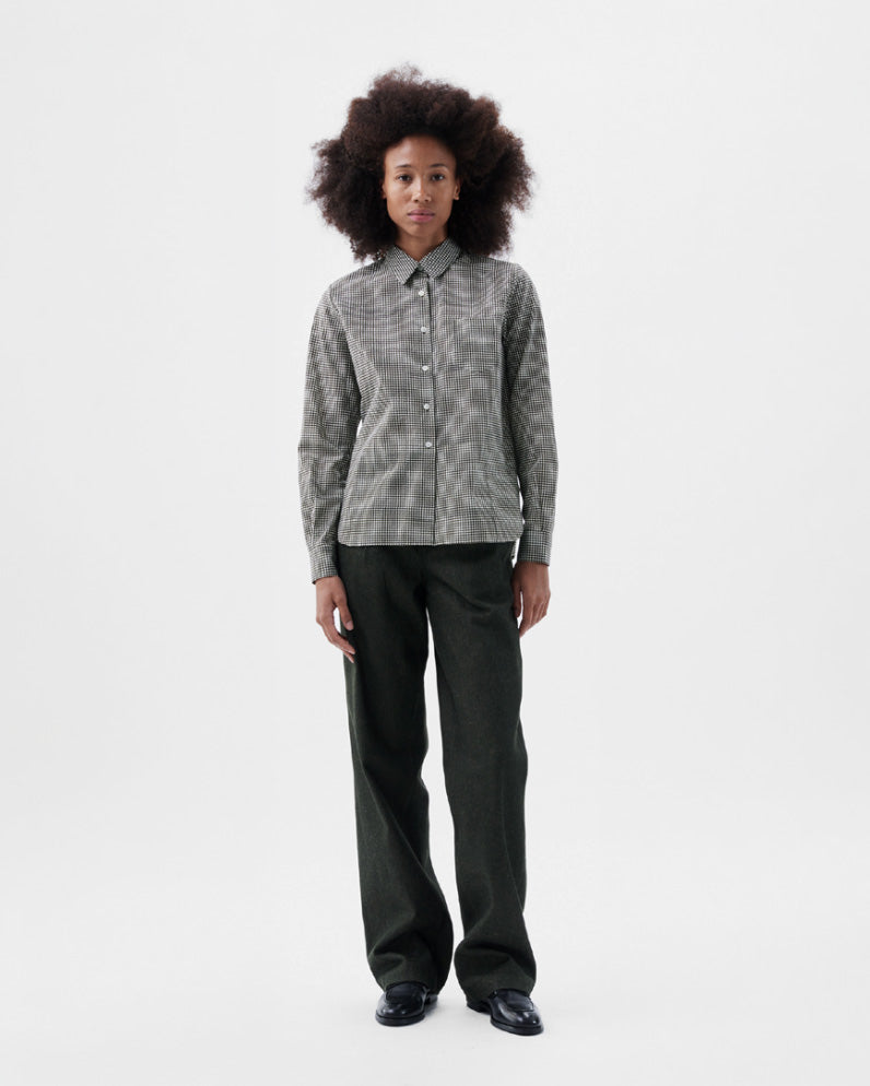 Comi Shirt - Check Block Print Cambric - 100% Cotton