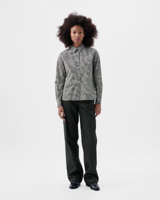 Comi Shirt - Check Block Print Cambric - 100% Cotton