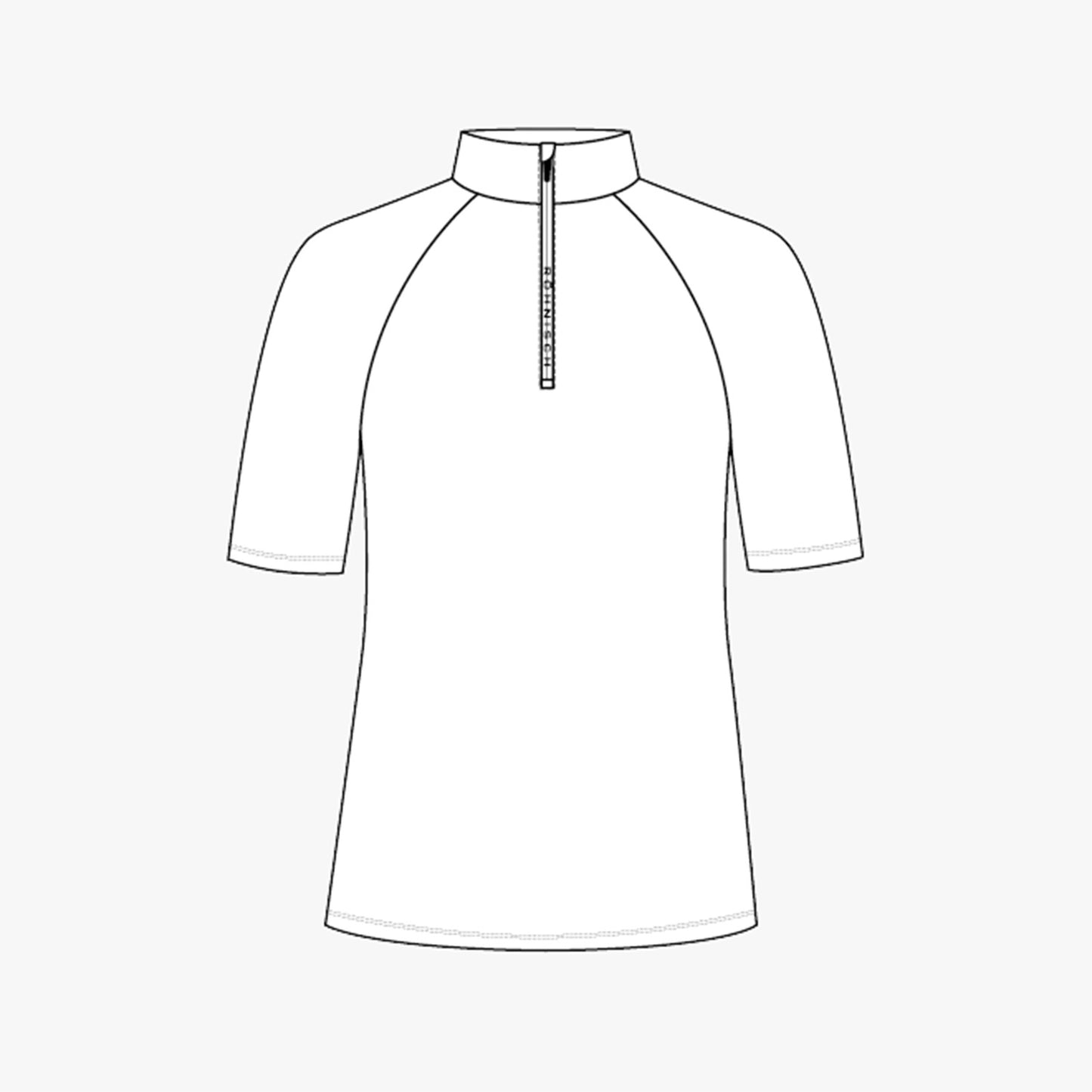 Half Zip SS Top - White