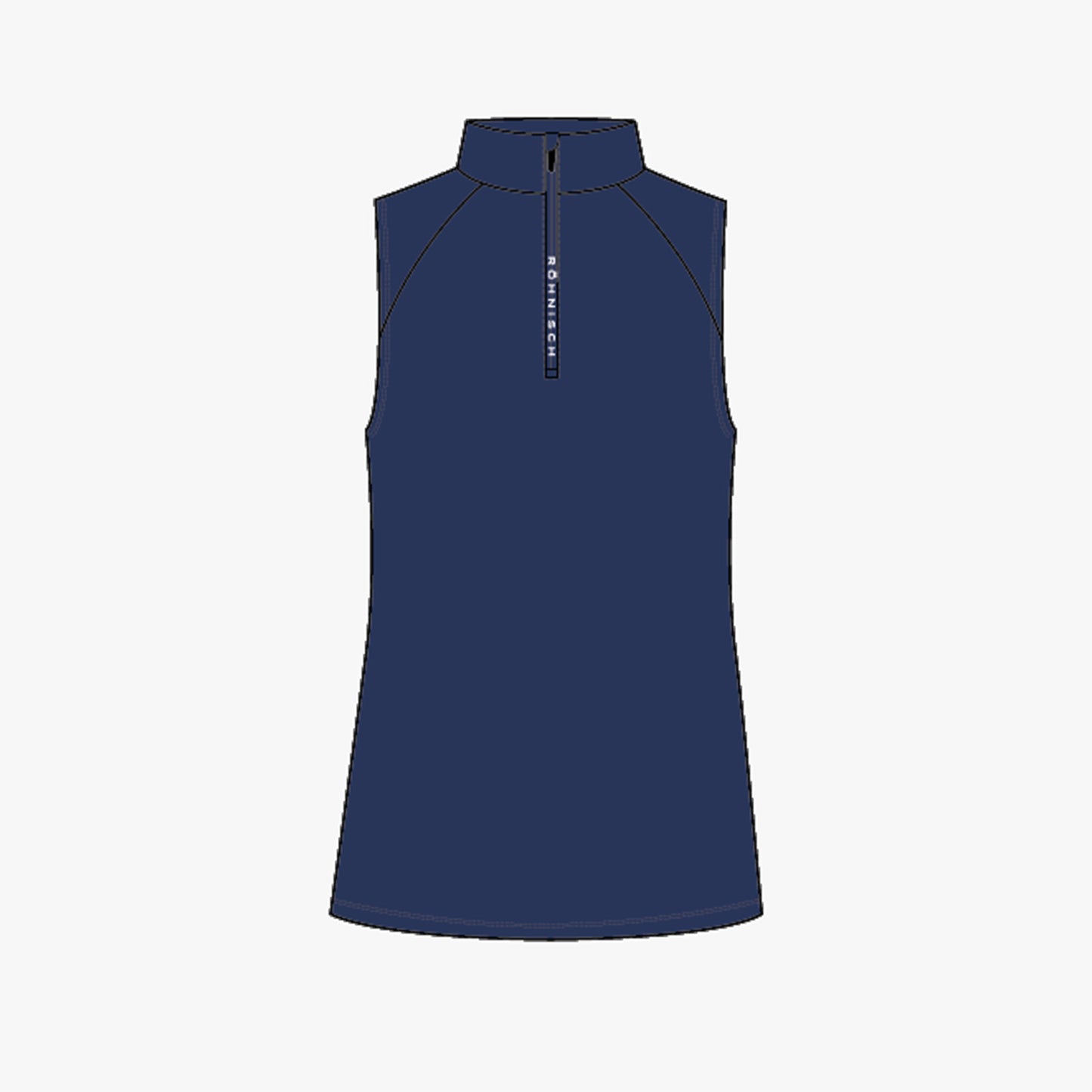 Half Zip Sleeveless Top - Navy