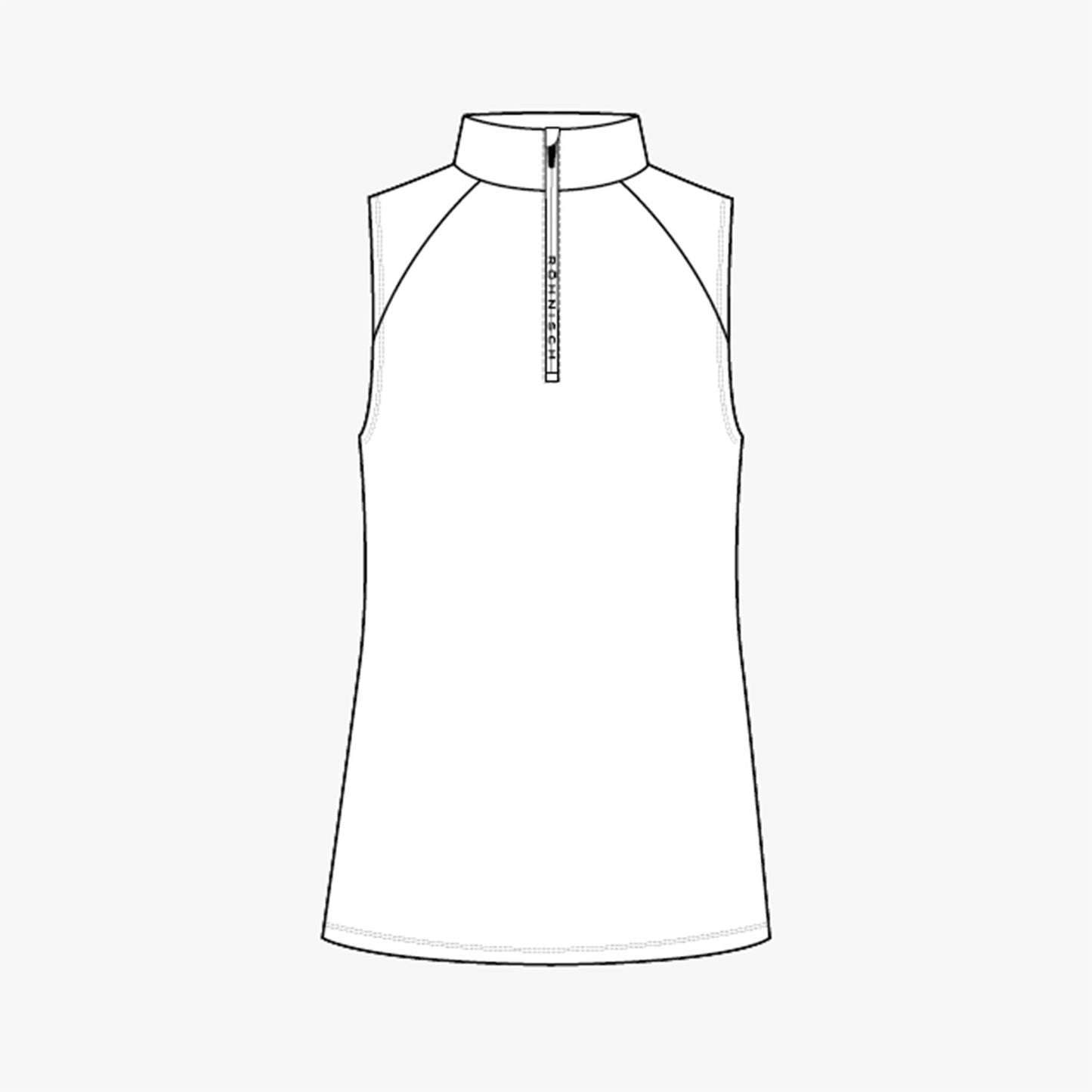Half Zip Sleeveless Top - White