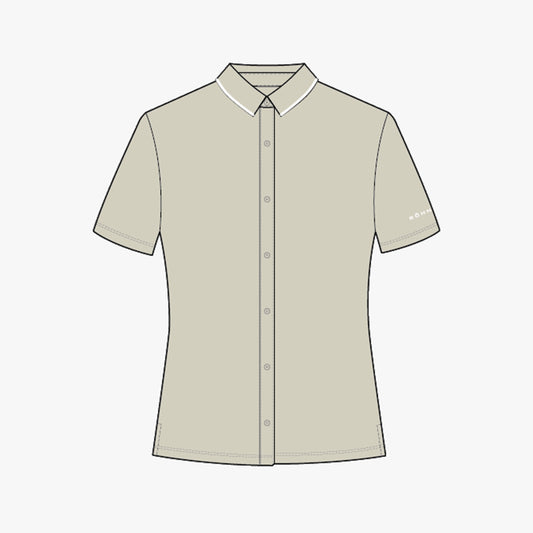 Jersey Full Button SS Shirt - Oatmeal
