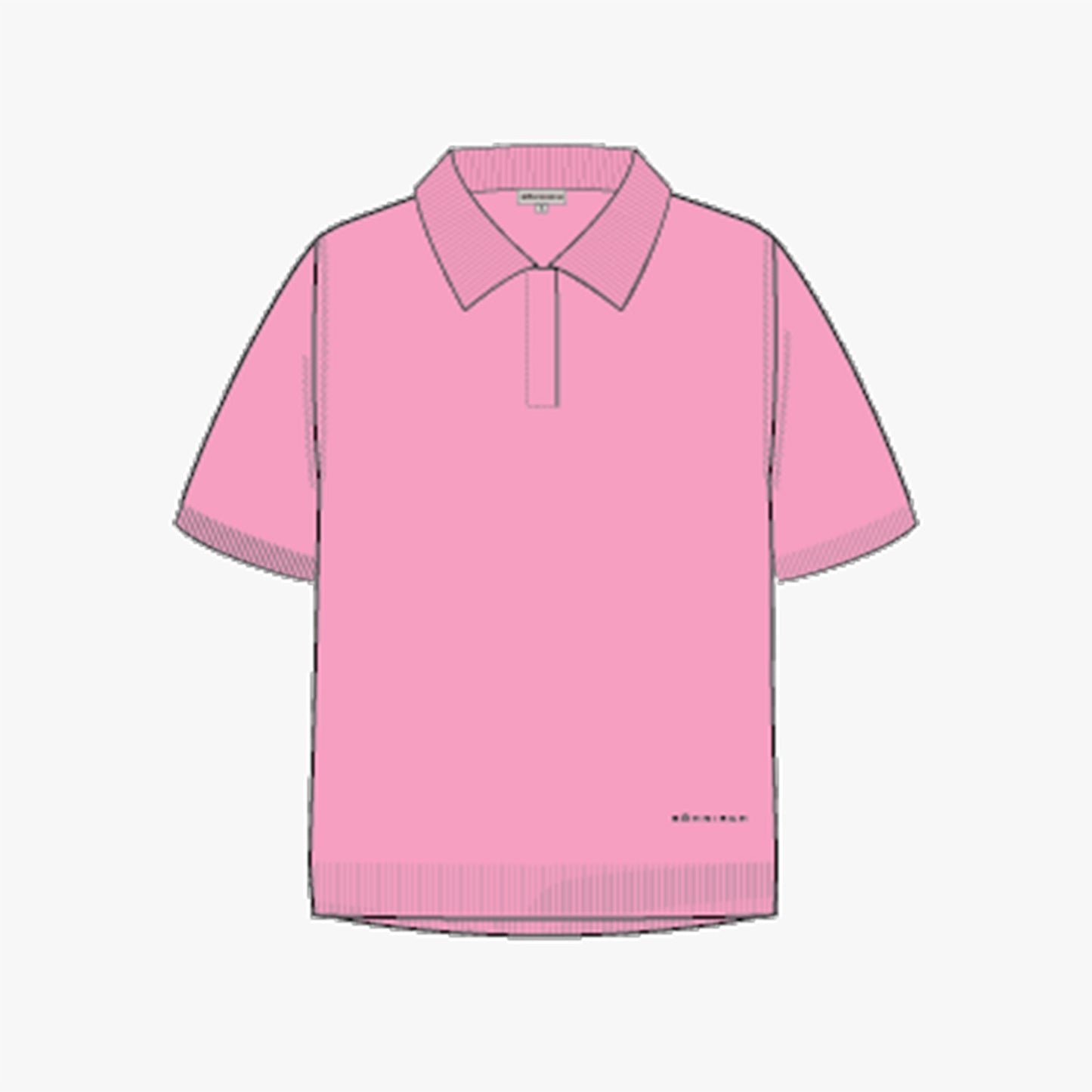 Merino Polo Shirt SS - Begonia Pink
