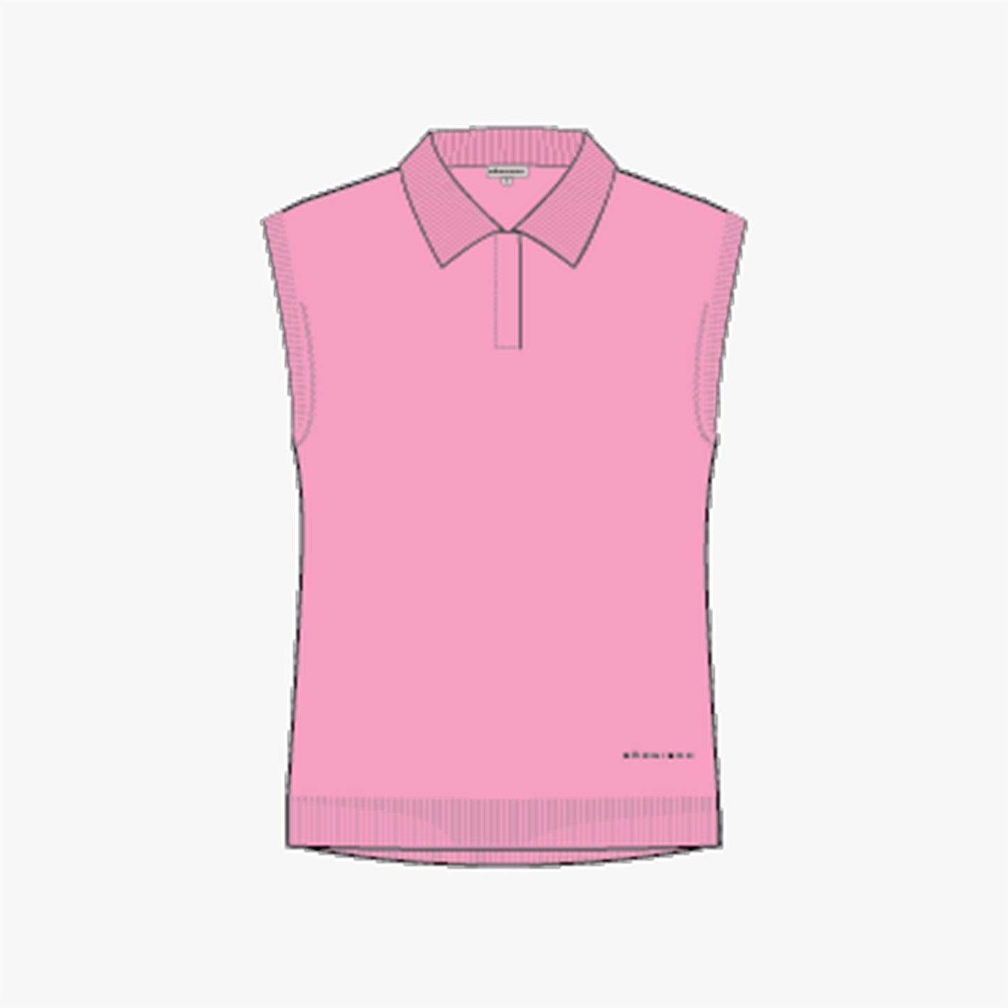 Merino Sleeveless Polo Shirt - Begonia Pink
