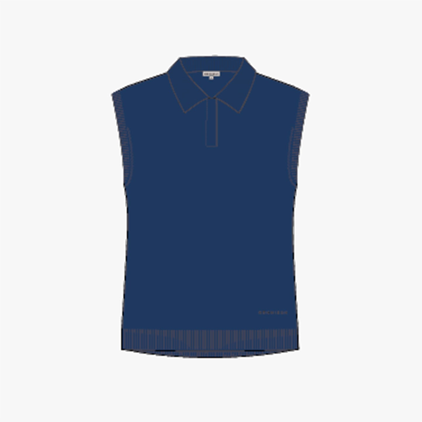 Merino Sleeveless Polo Shirt - Navy