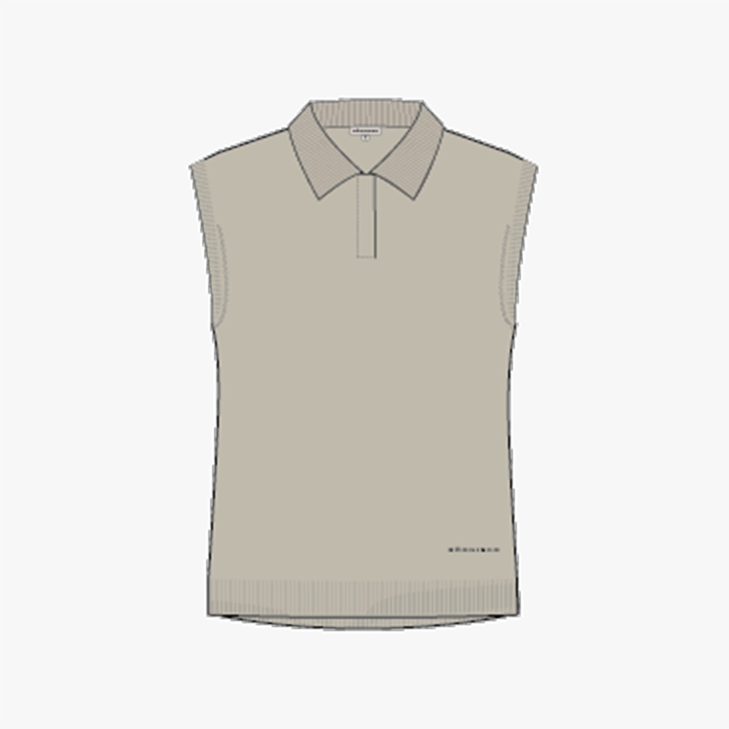 Merino Sleeveless Polo Shirt - Oatmeal
