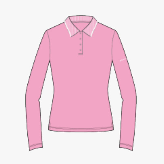Miriam Long Sleeve Poloshirt - Begonia Pink