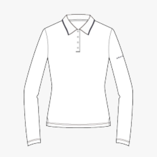 Miriam Long Sleeve Poloshirt - Pure White