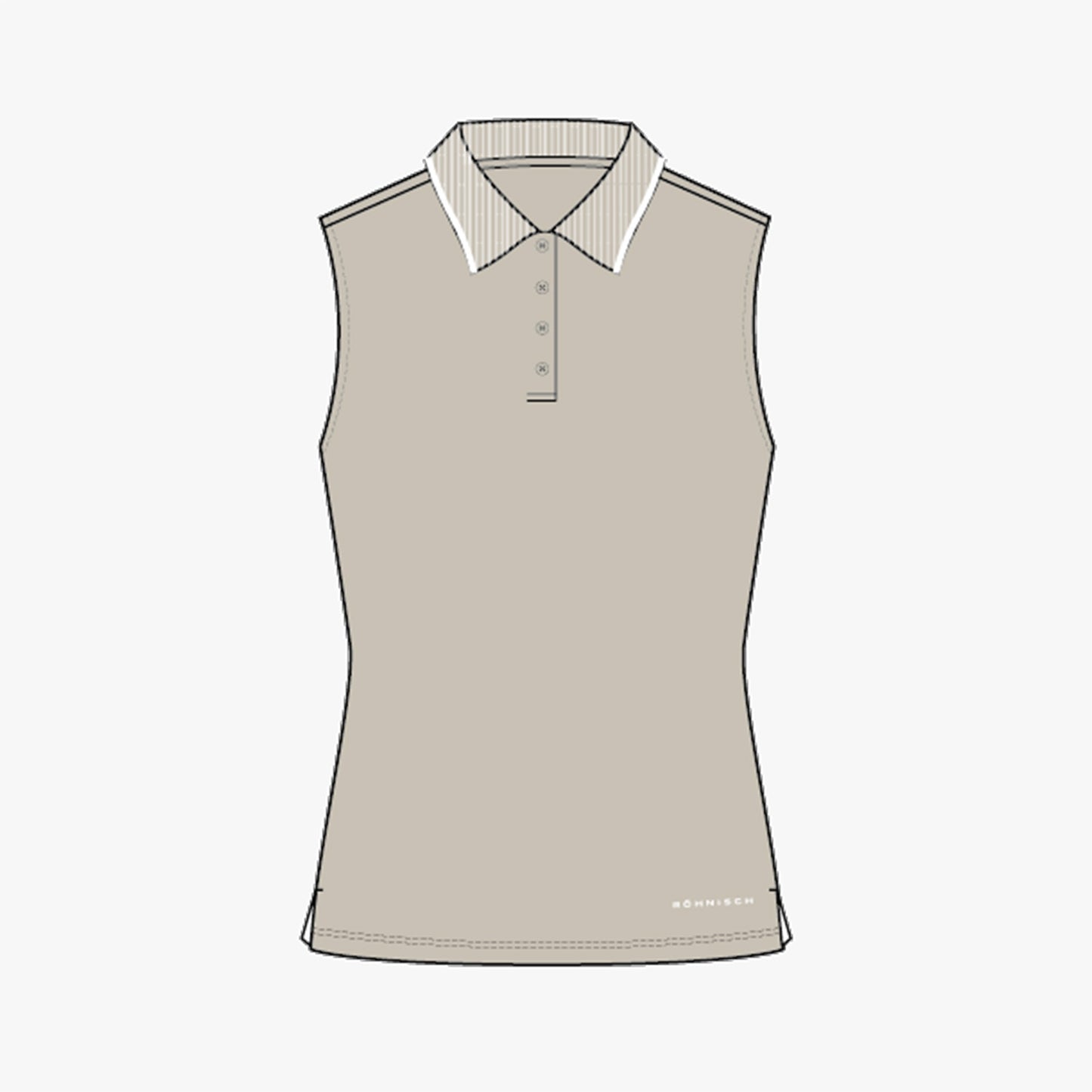 Miriam Sleeveless Poloshirt - Oatmeal