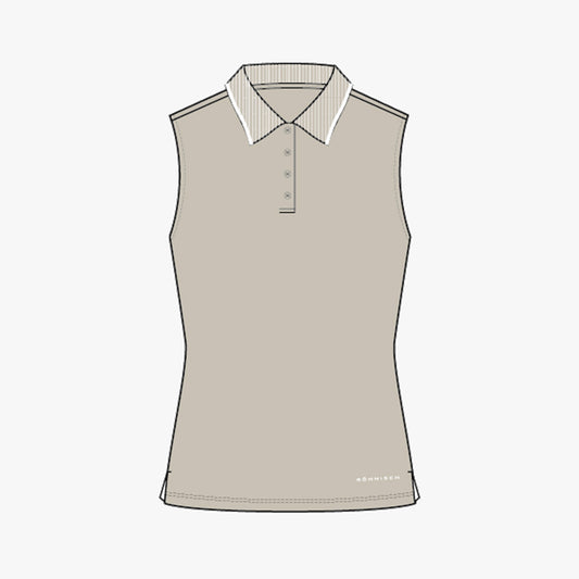 Miriam Sleeveless Poloshirt - Oatmeal