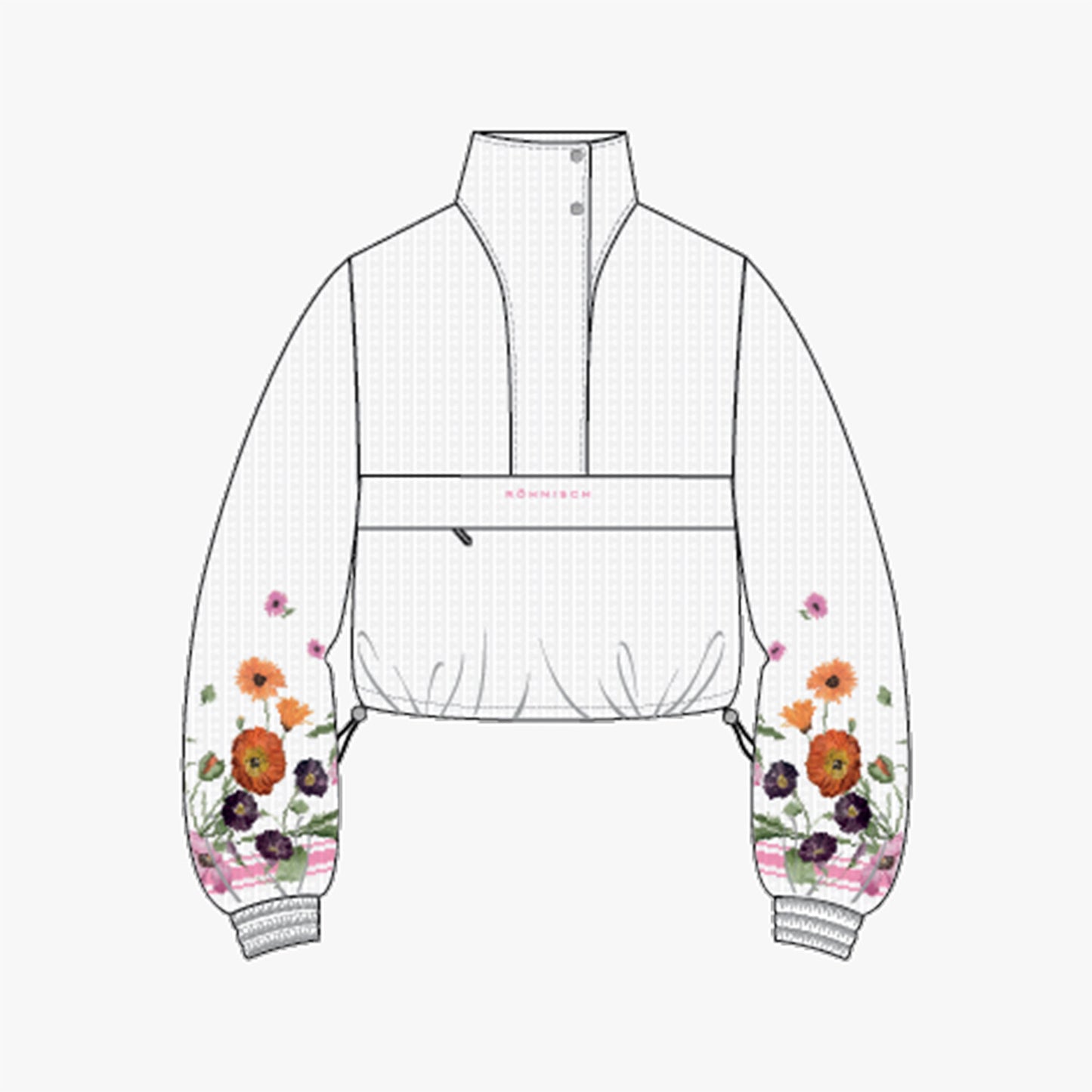 Packable Seersucker Anorak - Scarf Boarder Print