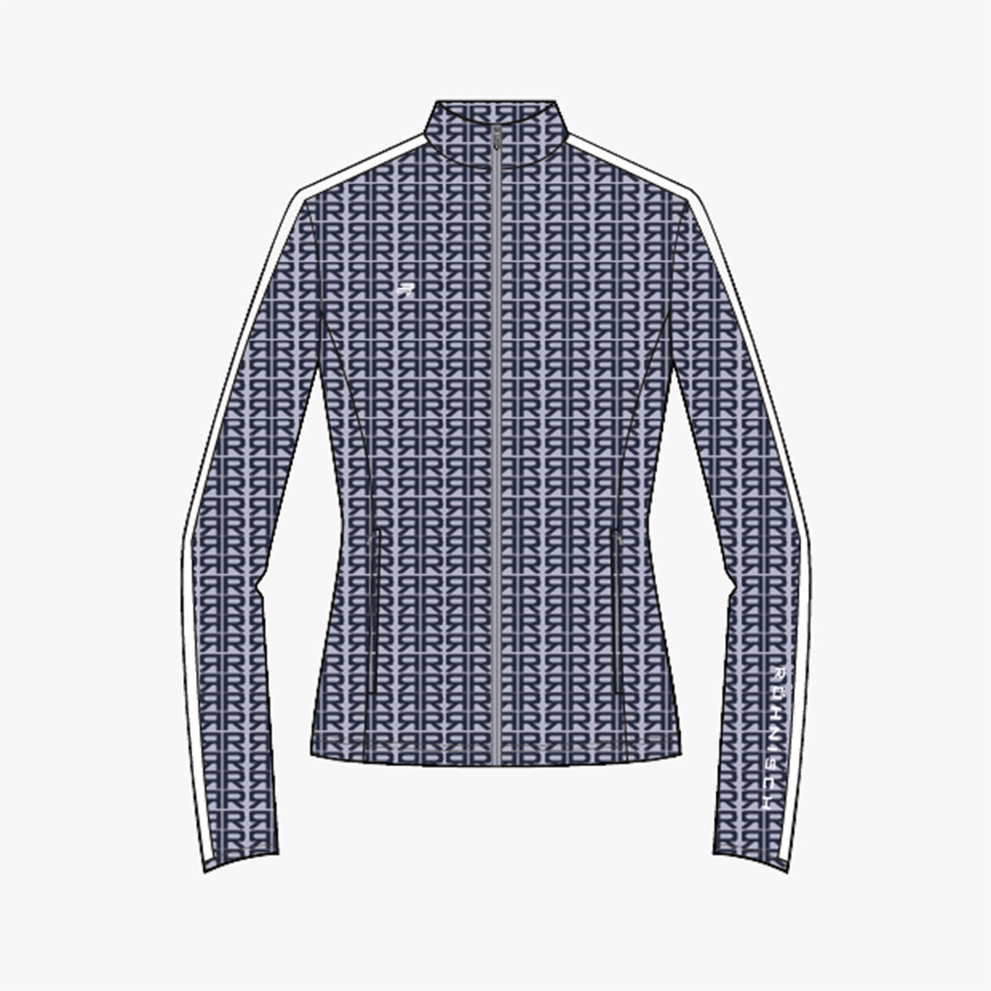 Packable Ultralight Jacket - Typographic Print Icelandic Blue