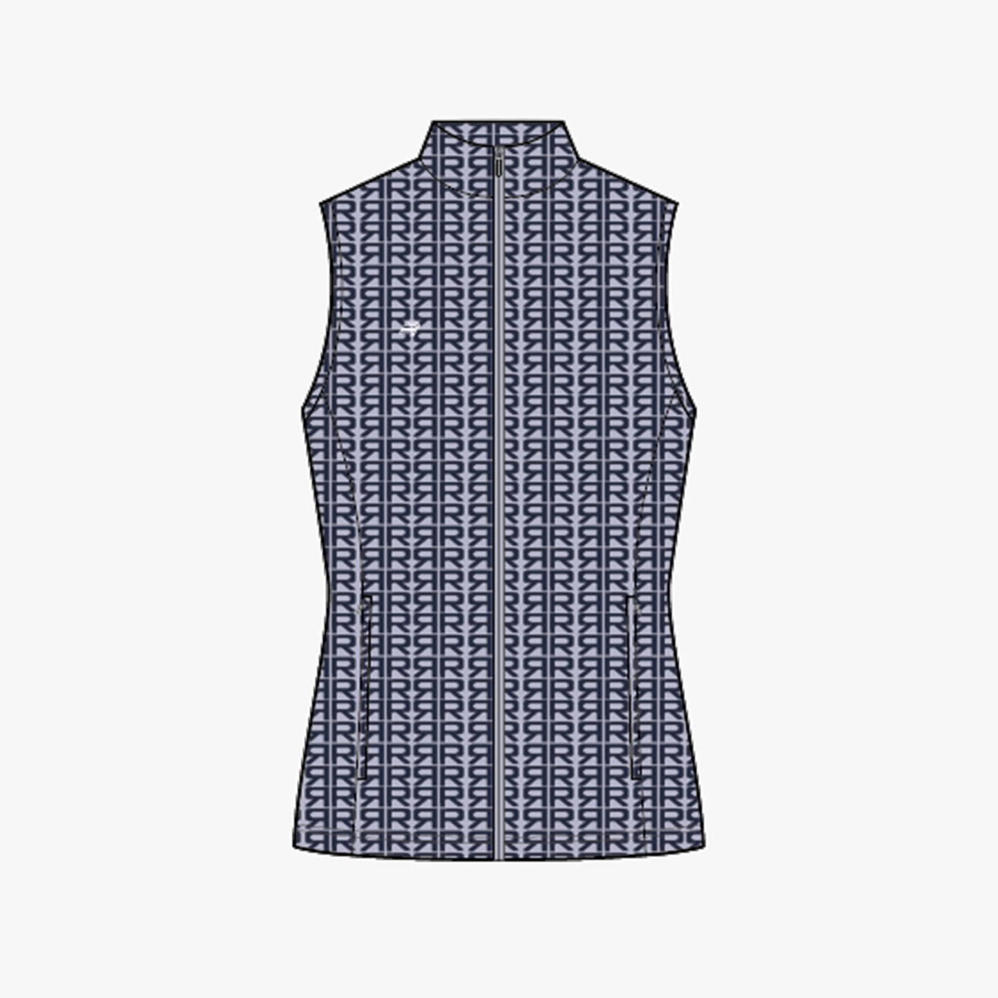 Packable Ultralight Vest - Typographic Print Icelandic Blue