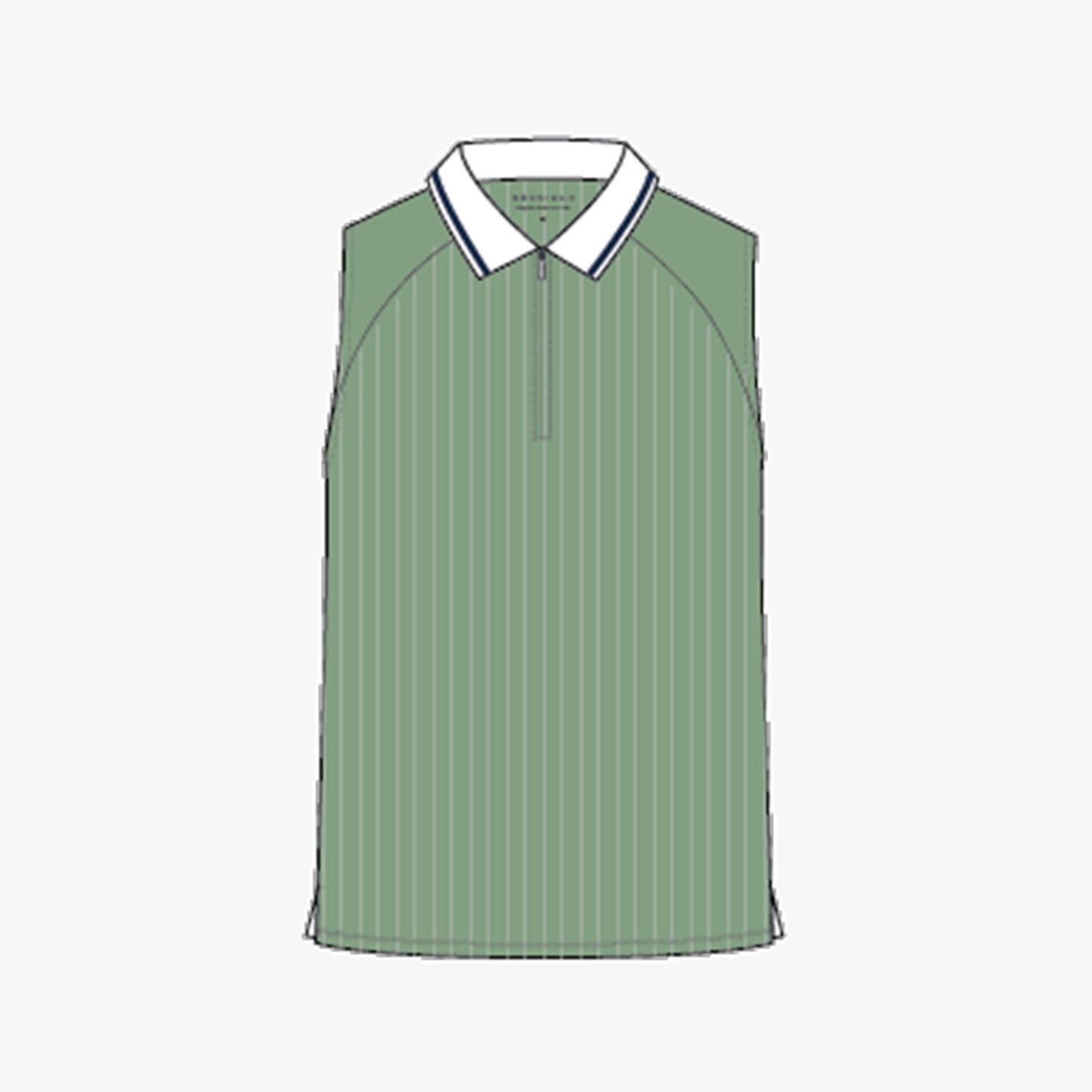 Rib sleeveless poloshirt - Mistletoe