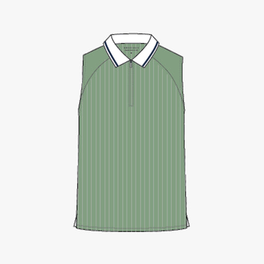 Rib sleeveless poloshirt - Mistletoe