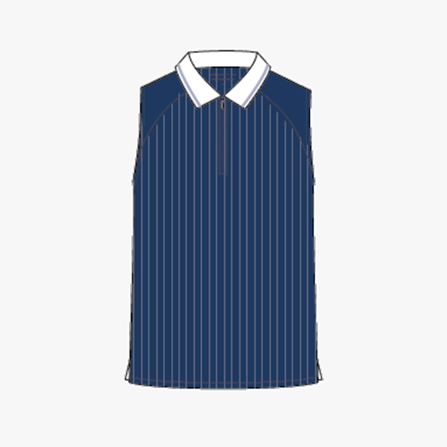 Rib sleeveless poloshirt - Navy/Icelandic Blue