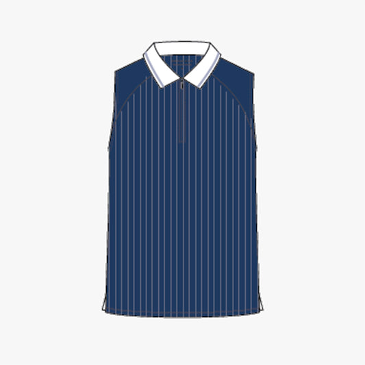 Rib sleeveless poloshirt - Navy/Icelandic Blue