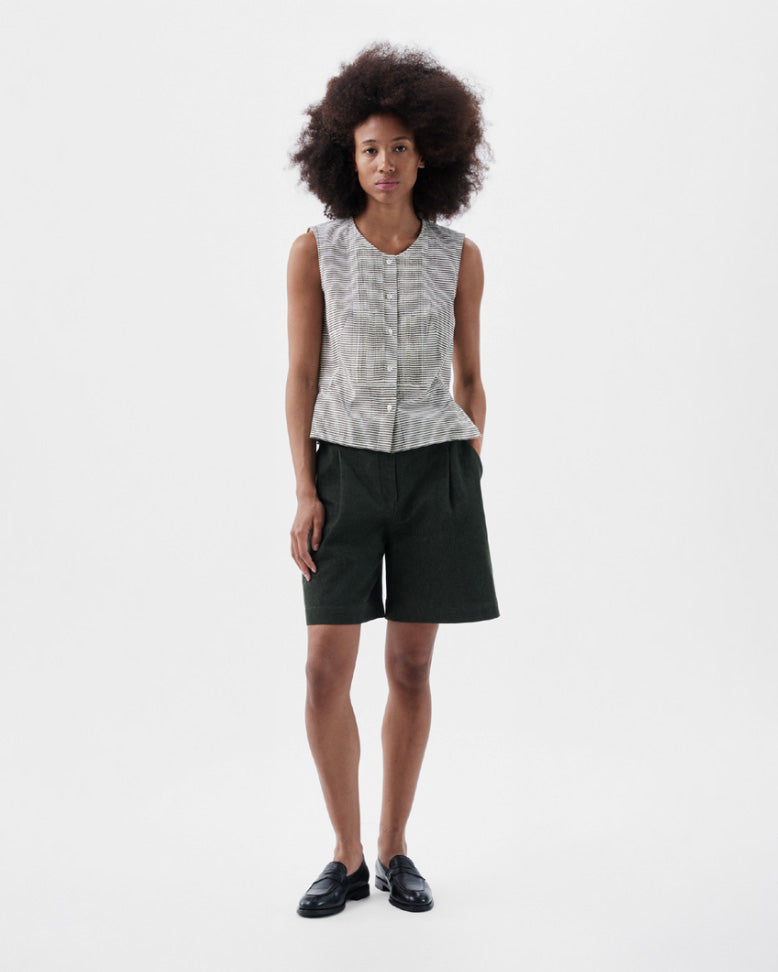 Marina Shorts - Olive Denim - 100% Cotton