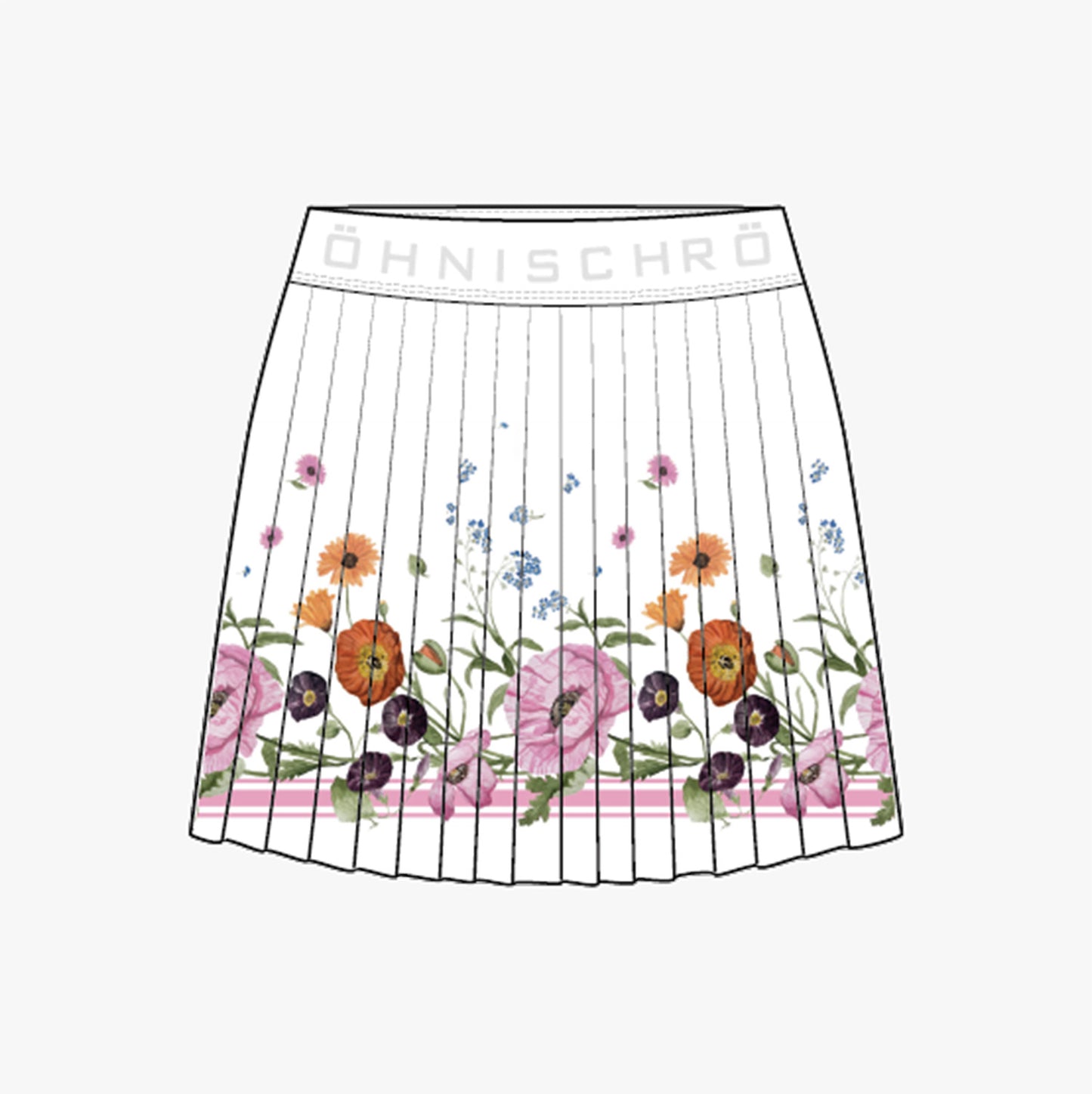 Breezy Pleated Skort - Scarf Boarder Print