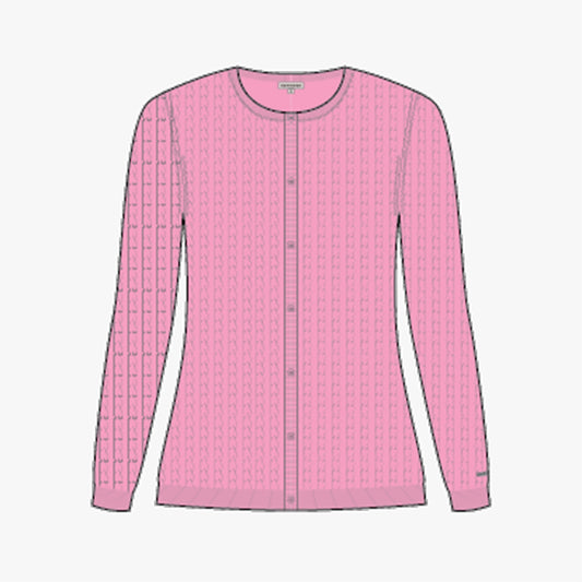 Classic cable cardigan - Begonia Pink