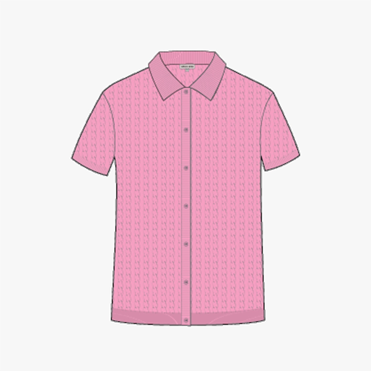 Classic Cable Full Button SS - Begonia Pink