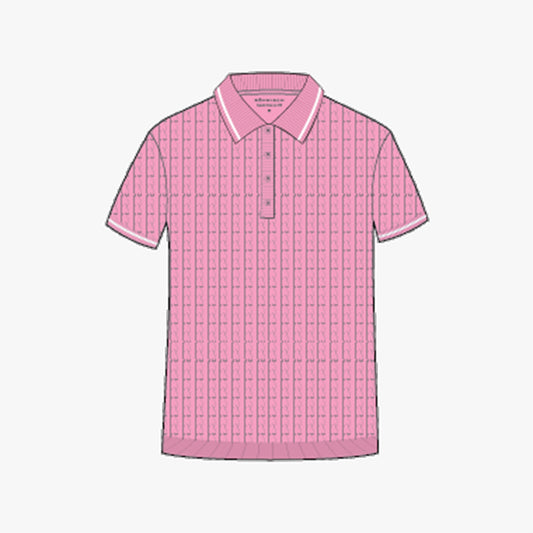 Classic cable poloshirt - Begonia Pink