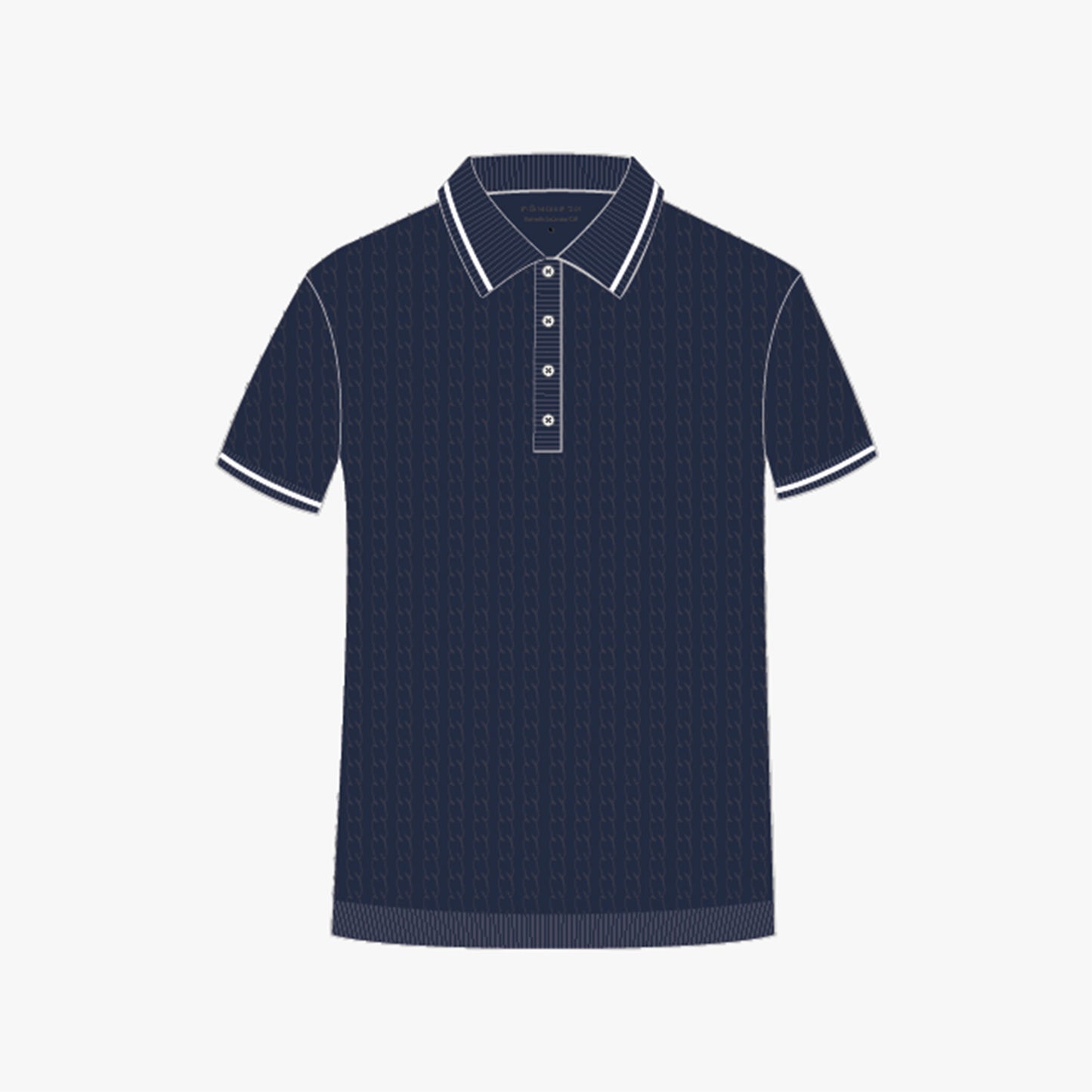 Classic cable poloshirt - Navy
