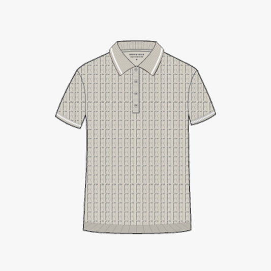 Classic cable poloshirt - Oatmeal
