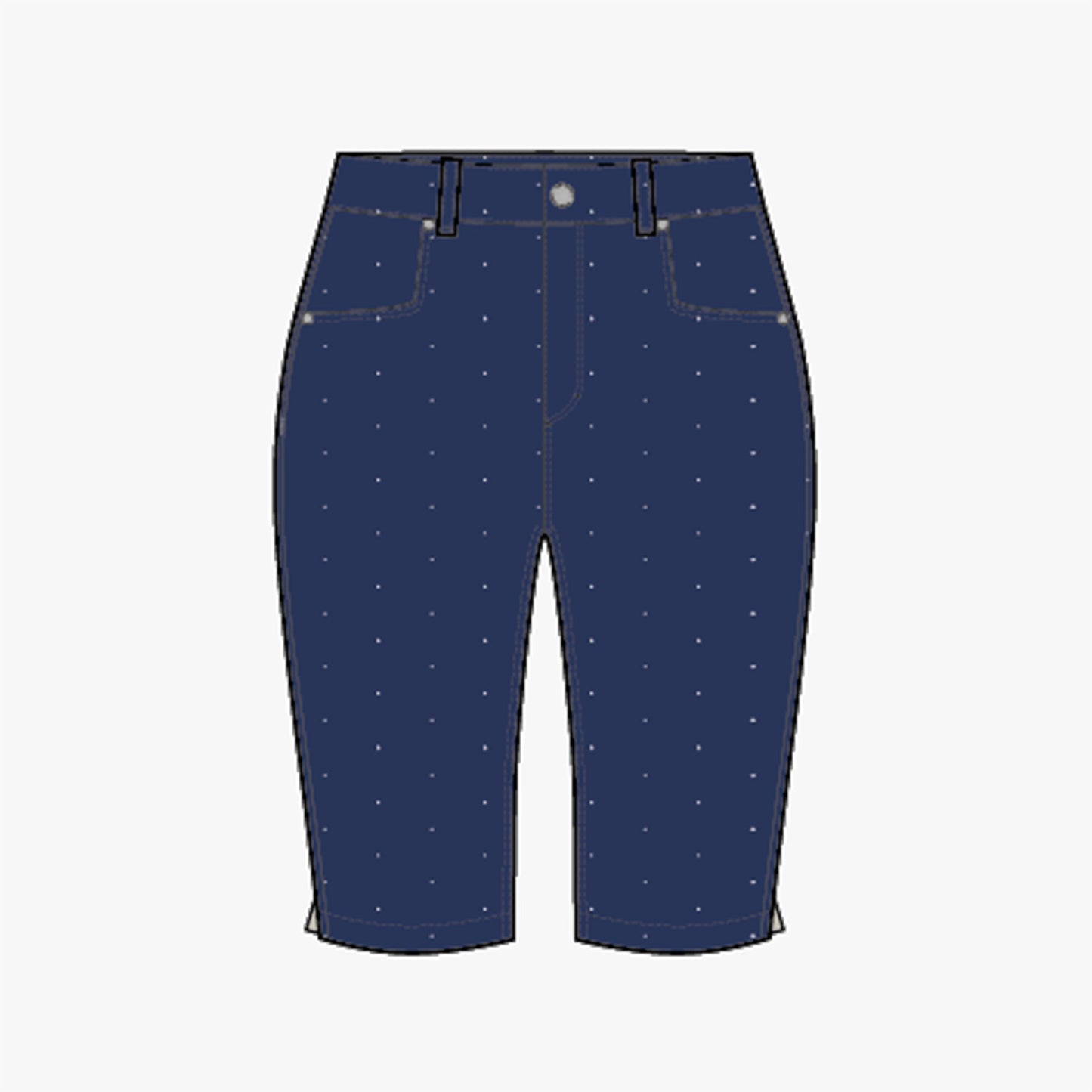 Chie Comfort Bermuda - Dot Print Navy