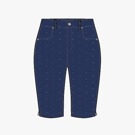 Chie Comfort Bermuda - Dot Print Navy