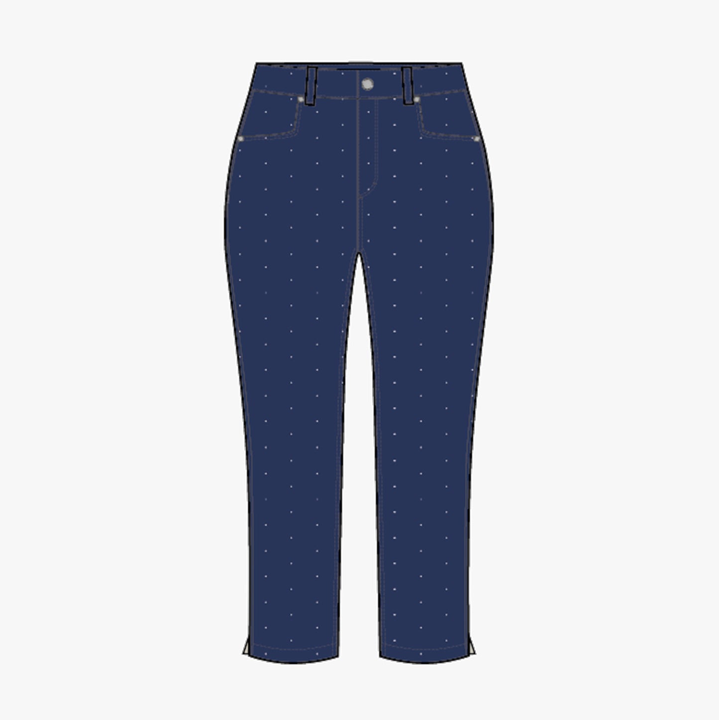 Chie Comfort Capri - Dot Print Navy
