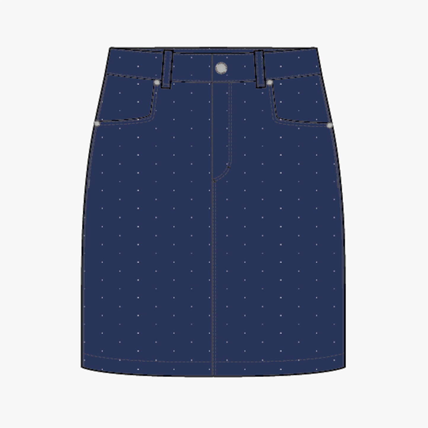 Chie Comfort Skort - Dot Print Navy