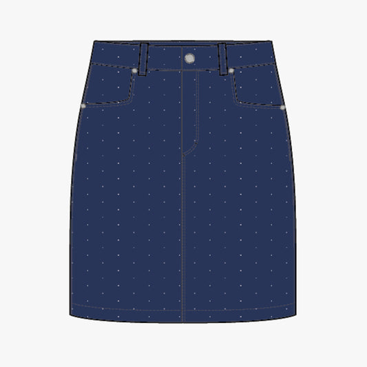 Chie Comfort Skort - Dot Print Navy