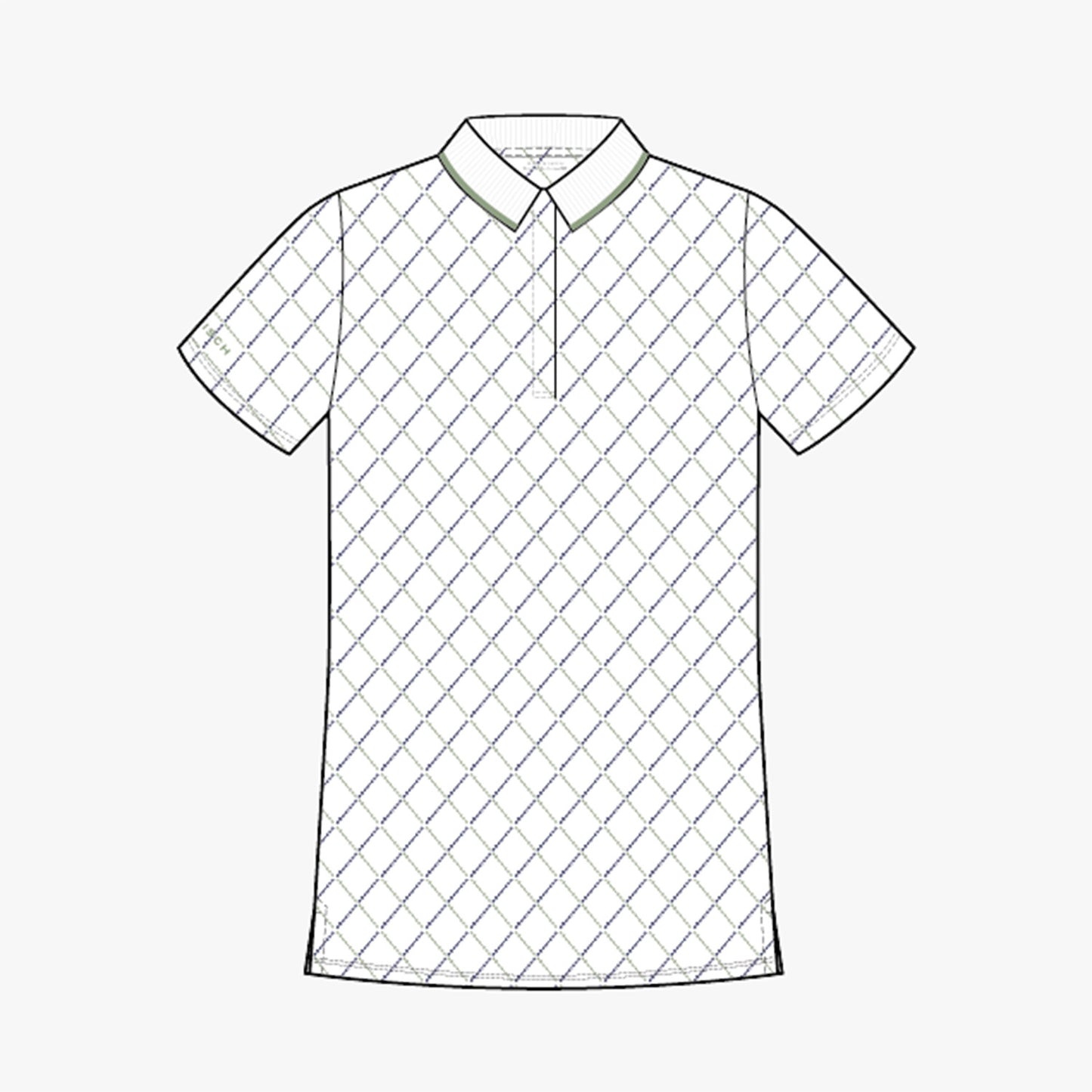 Deni Poloshirt - Argyle Logo Print Mistletoe