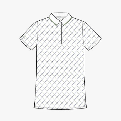 Deni Poloshirt - Argyle Logo Print Mistletoe