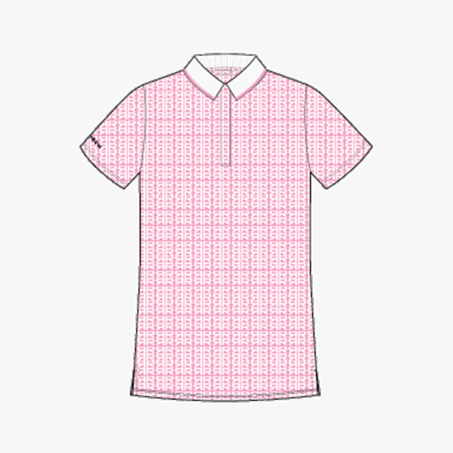 Deni Poloshirt - Typographic Print Begonia Pink