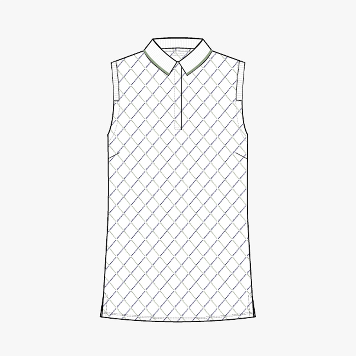 Deni Sleeveless Poloshirt - Argyle Logo Print Mistletoe