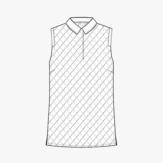 Deni Sleeveless Poloshirt - Argyle Logo Print Mistletoe