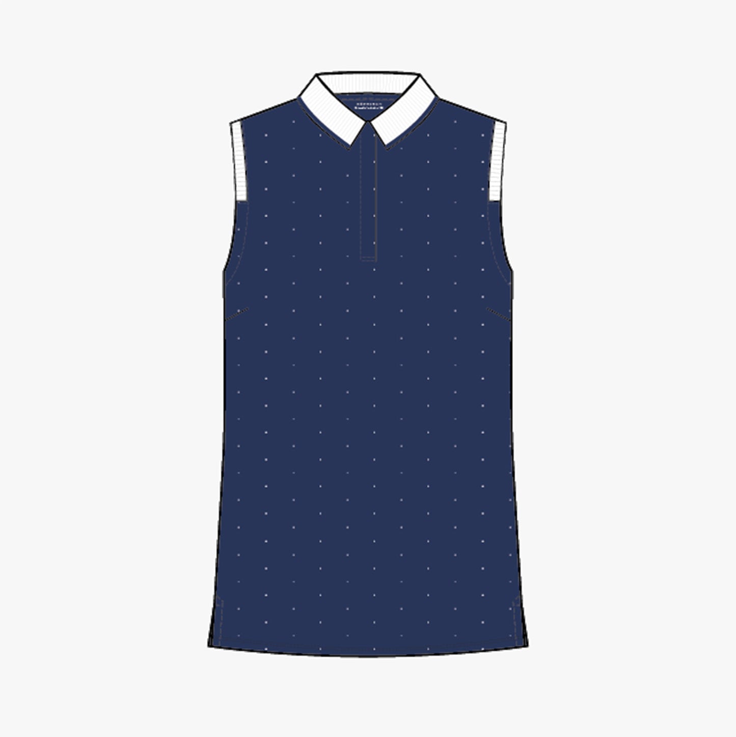 Deni Sleeveless Poloshirt - Dot Print Navy