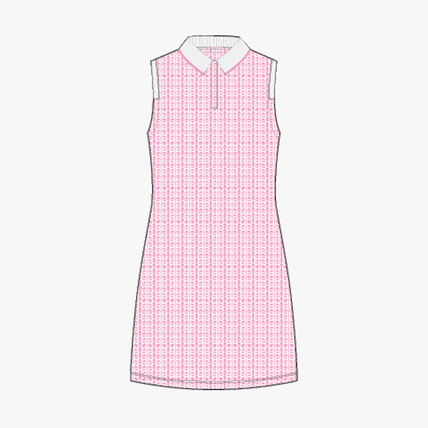 Deni Sleeveless Dress - Typographic Print Begonia Pink
