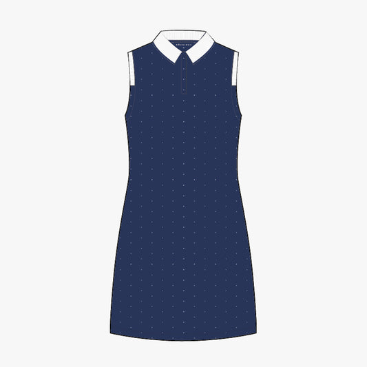 Deni Sleeveless Dress - Dot Print Navy