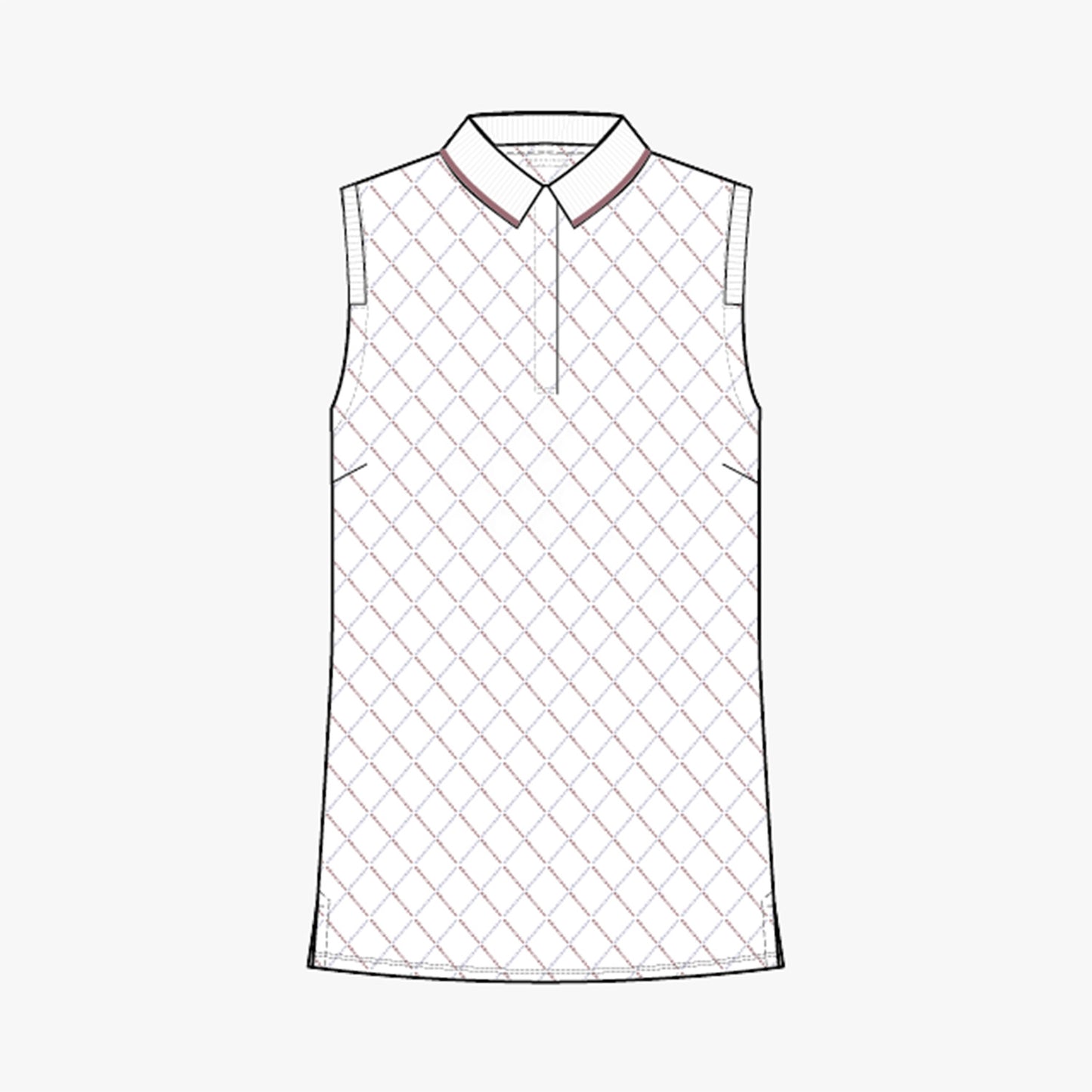Deni Sleeveless Poloshirt - Argyle Logo Print Wistful Mauve