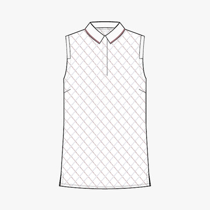 Deni Sleeveless Poloshirt - Argyle Logo Print Wistful Mauve