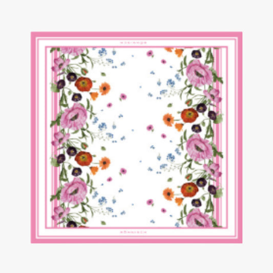 Flower Border Print Scarf - Scarf Boarder Print