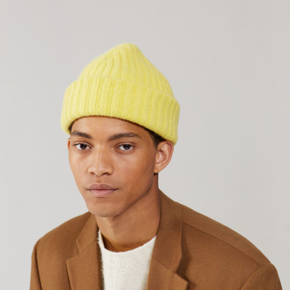 Large Beanie, Acid Yellow